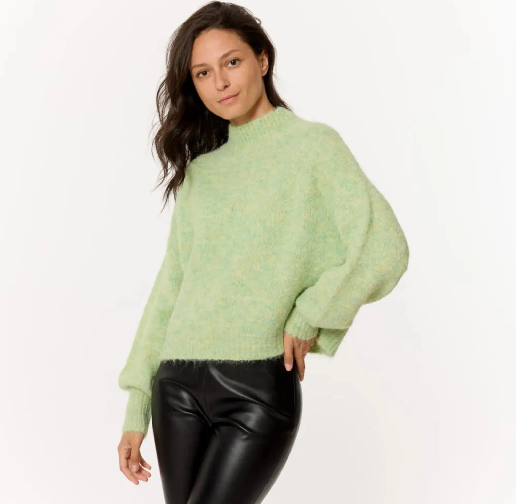 Sweewe Paris Bell Sleeve Mock Neck Sweater