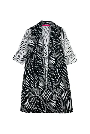 Swing Coat - Black Abstract