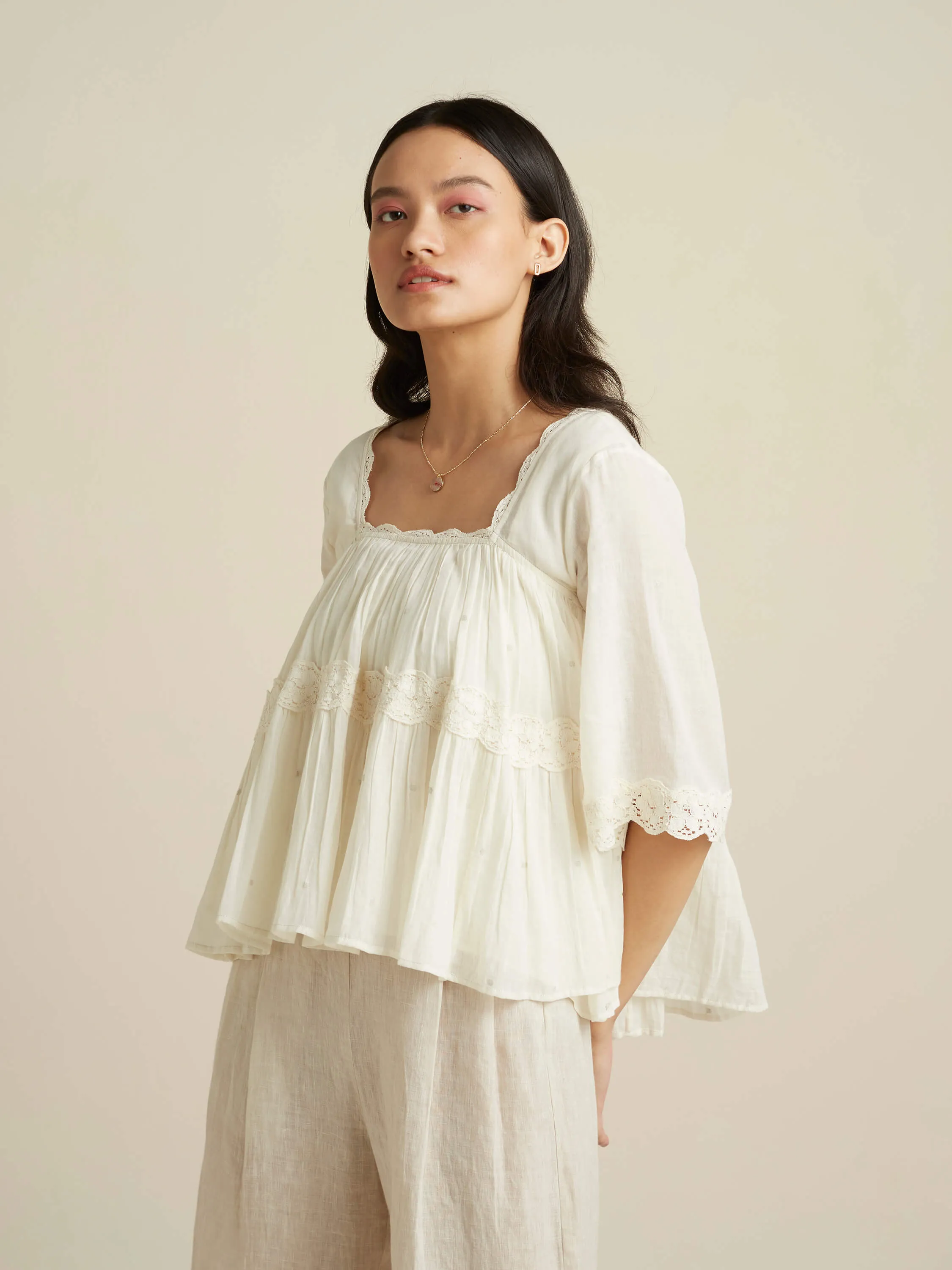 Swirling High Low Blouse