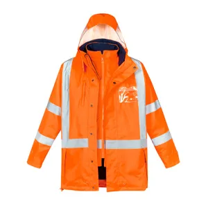 Syzmik Workwear | Mens TTMC-W17 Hi Vis X Back 4 In 1 Waterproof Jacket | ZJ616