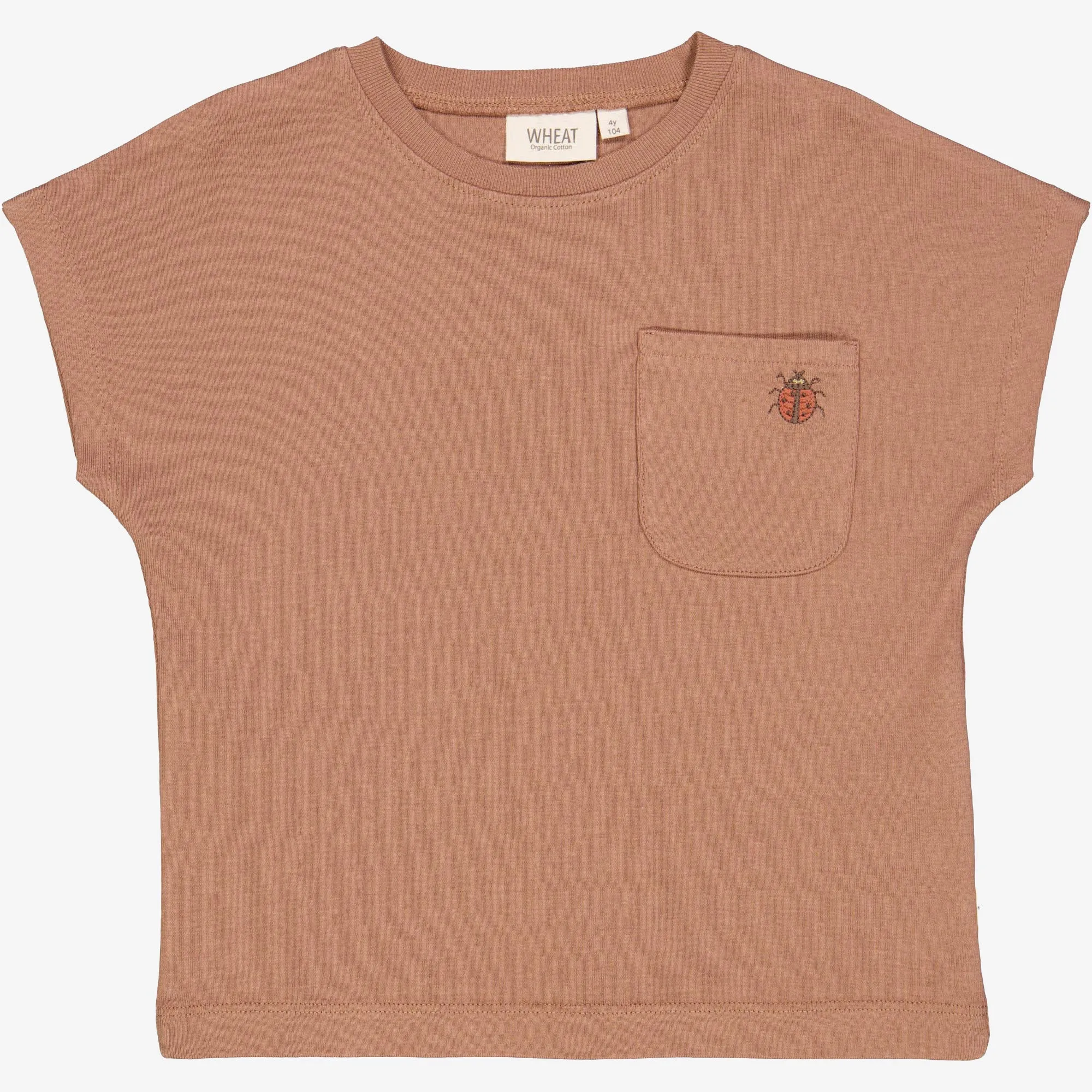T-Shirt Ladybug Embroidery - vintage rose