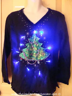 Tacky Xmas Sweater with Lights Huge Tree (g180)