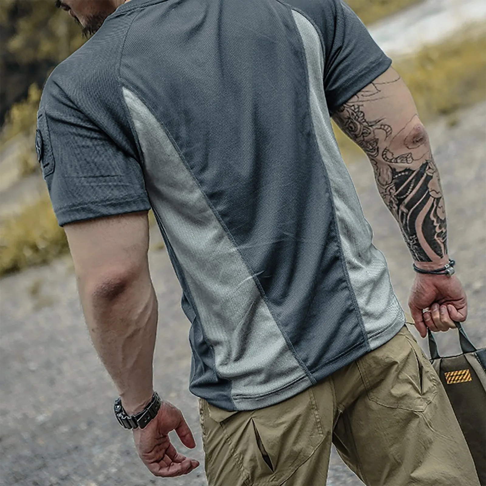 TACTICAL COLOR BLOCK RAGLAN TEE