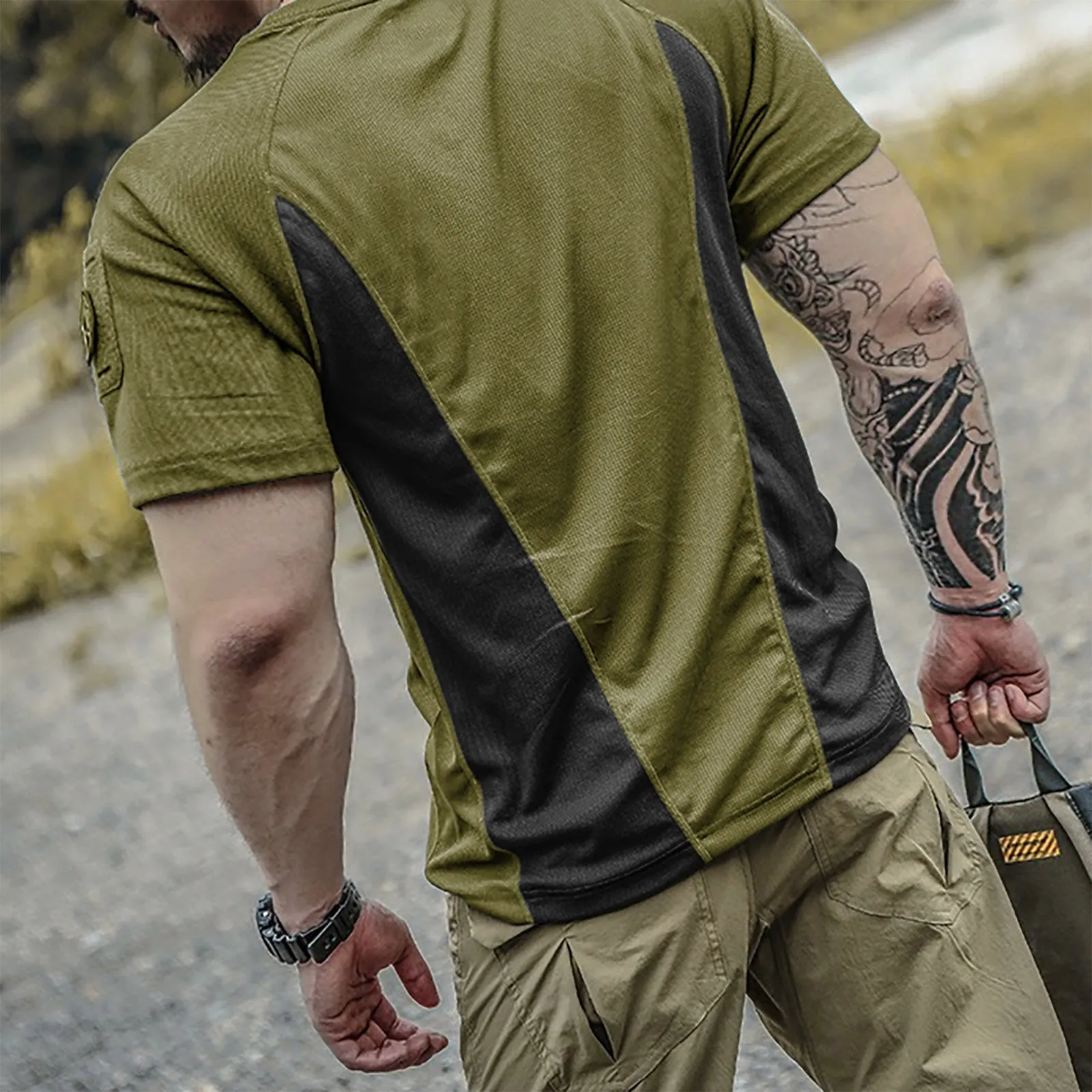 TACTICAL COLOR BLOCK RAGLAN TEE