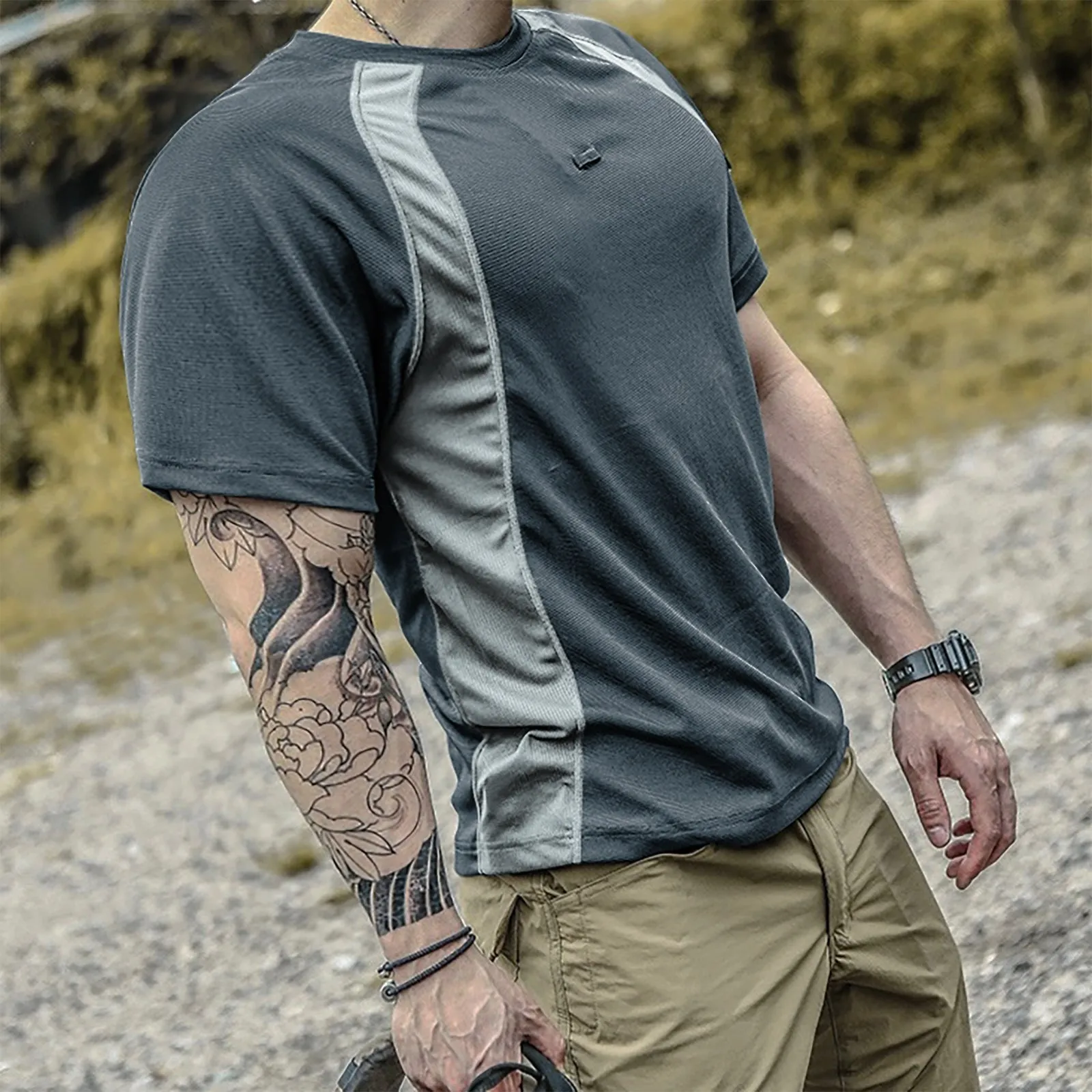 TACTICAL COLOR BLOCK RAGLAN TEE