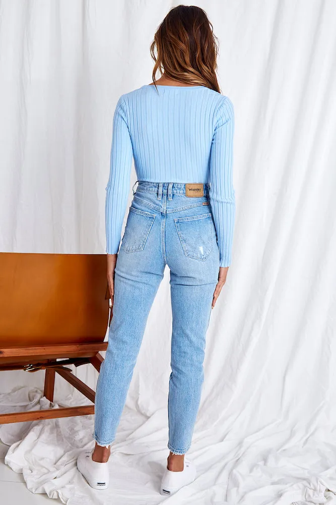 Taking Wing Knit Cardigan Blue