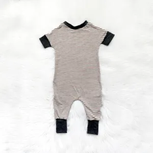 Tan & Oatmeal Tee Romper