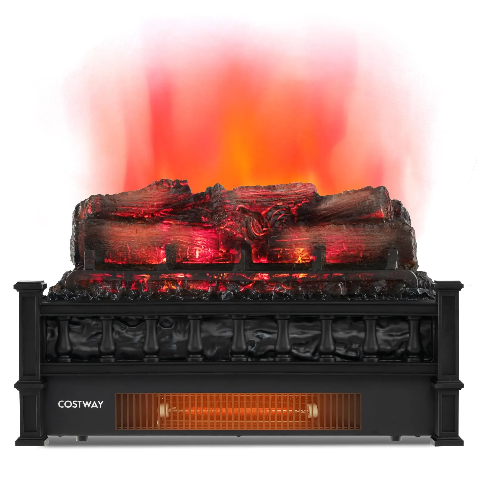 Tangkula 20" Electric Fireplace Log Set Heater with Adjustable Temp