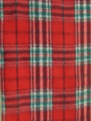 Tartan Plaid Polar Fleece Fabric / Red/Green / Sold By The Yard