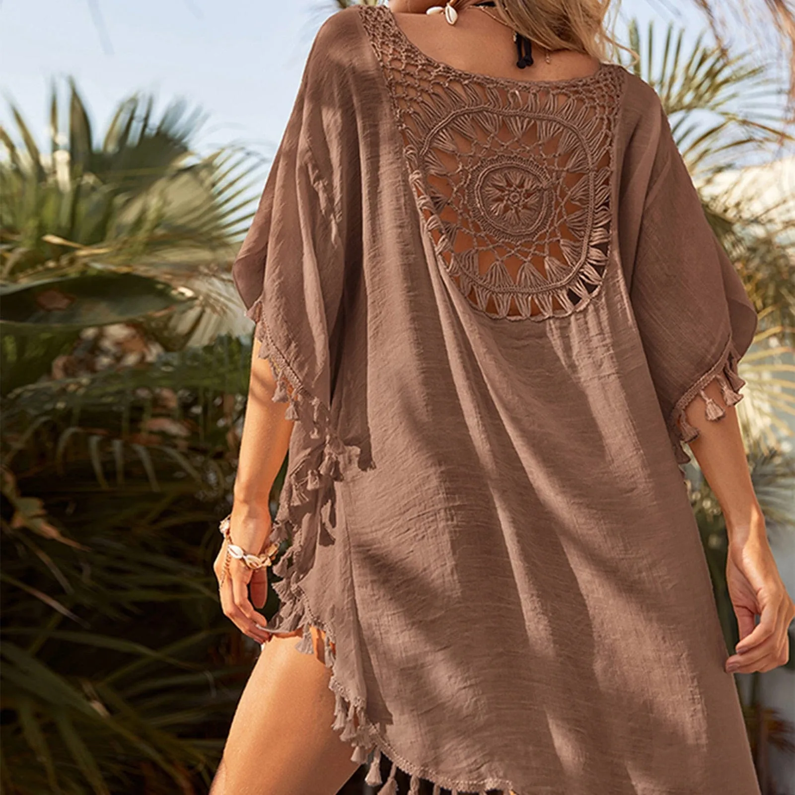 Tassel Bikini Crochet Dress