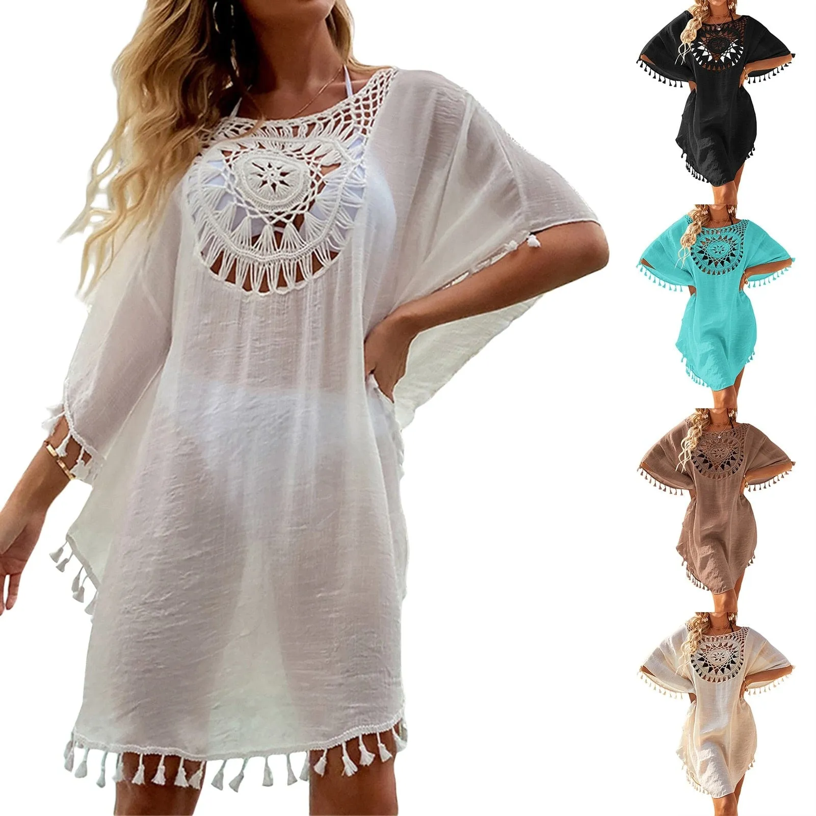 Tassel Bikini Crochet Dress