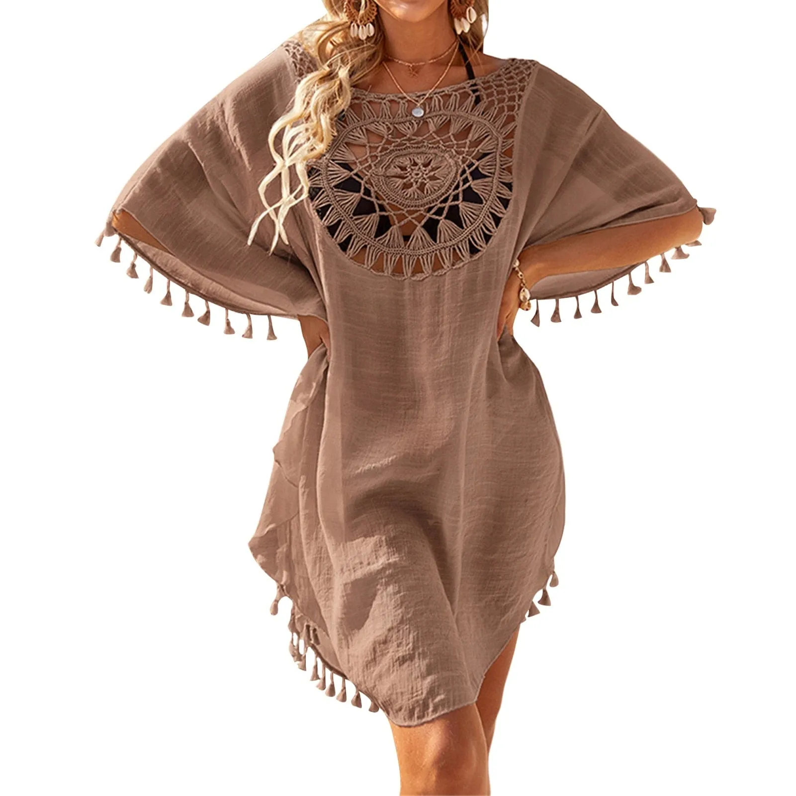 Tassel Bikini Crochet Dress