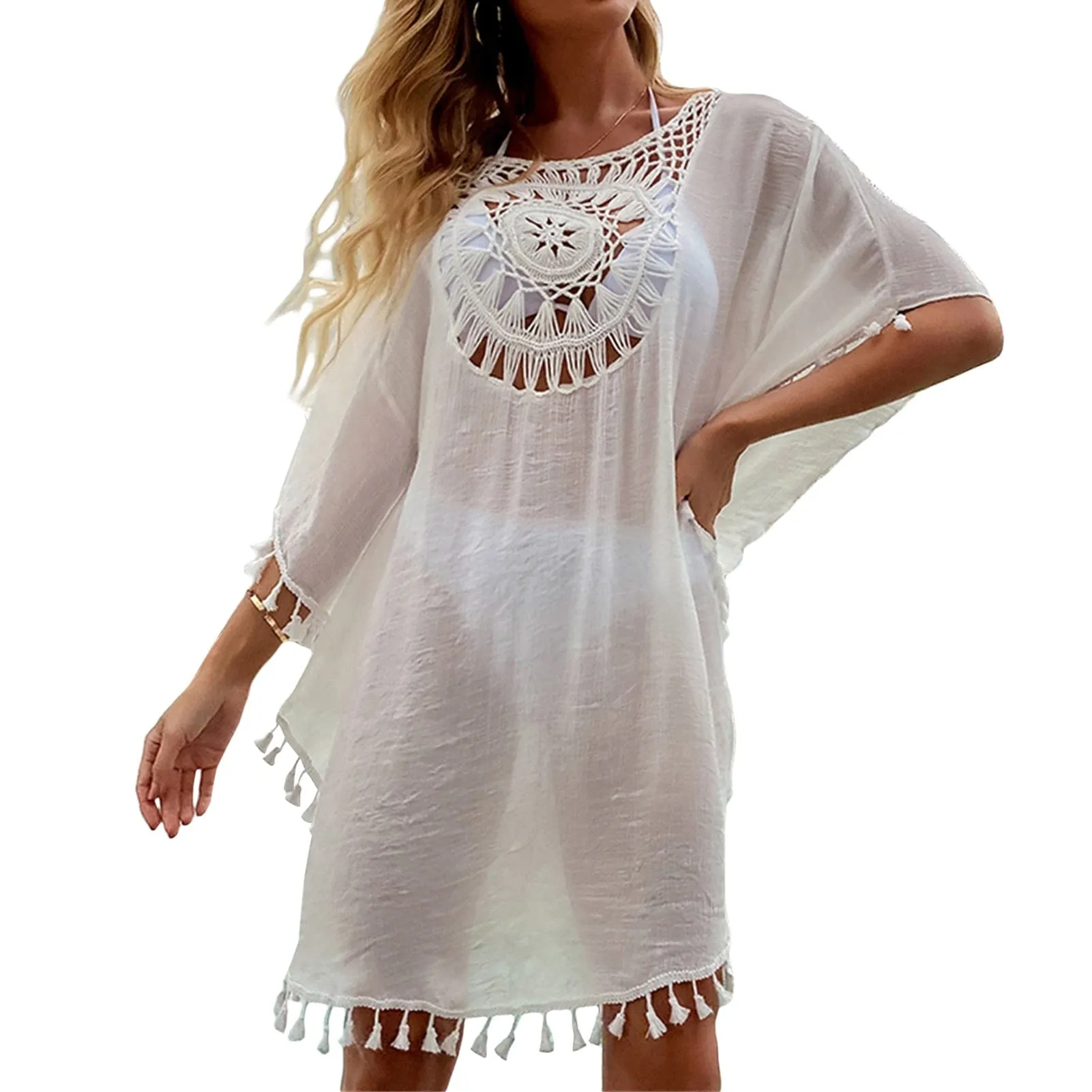 Tassel Bikini Crochet Dress