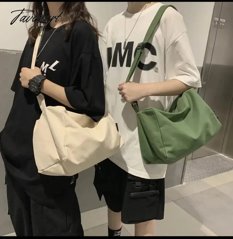 Tavimart Cloth bag, female crossbody bag, ins student class bag, large capacity versatile shoulder bag, lazy canvas bag