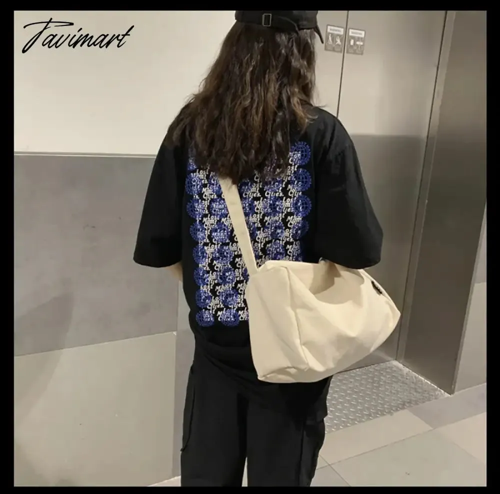 Tavimart Cloth bag, female crossbody bag, ins student class bag, large capacity versatile shoulder bag, lazy canvas bag