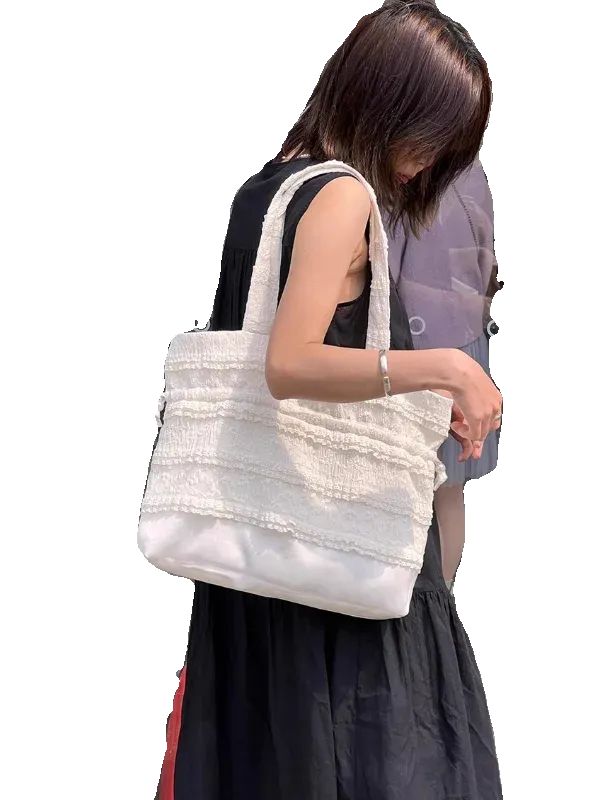 TAVIMART  -  Japanese Cute Kawaii Ins Canvas Bags Fashion Trendy Y2k Aesthetic Chic Handbags Women All Match Drawstring Shoulder Underarm Bag