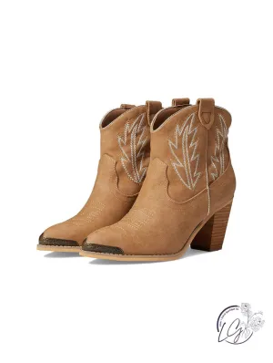 Taylor  Embroidered Faux Suede Bootie By Volatile