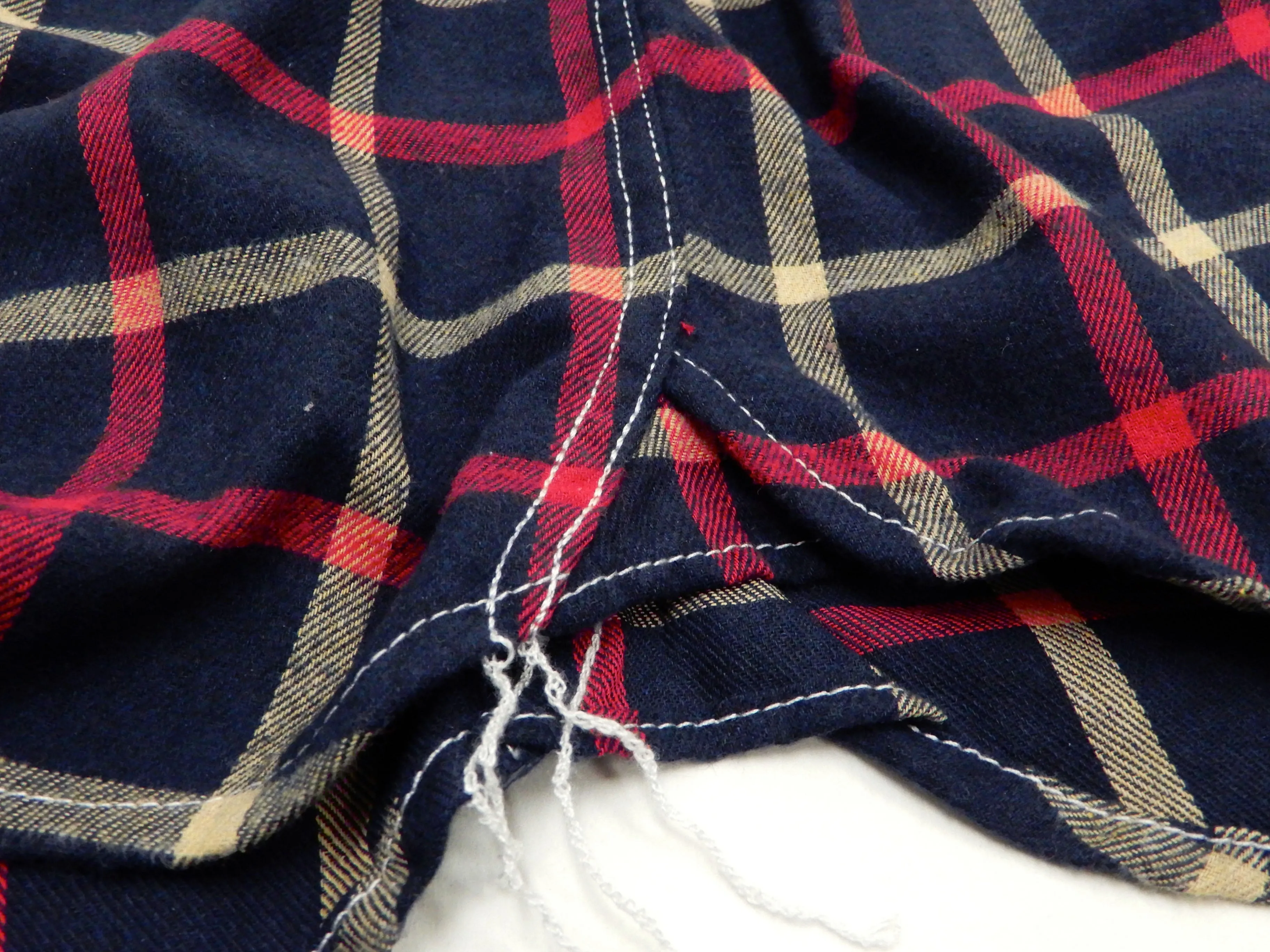 Tedman Custom Embroidered Plaid Flannel Shirt Men's Long Sleeve Shirt TNS-700 Navy/Red