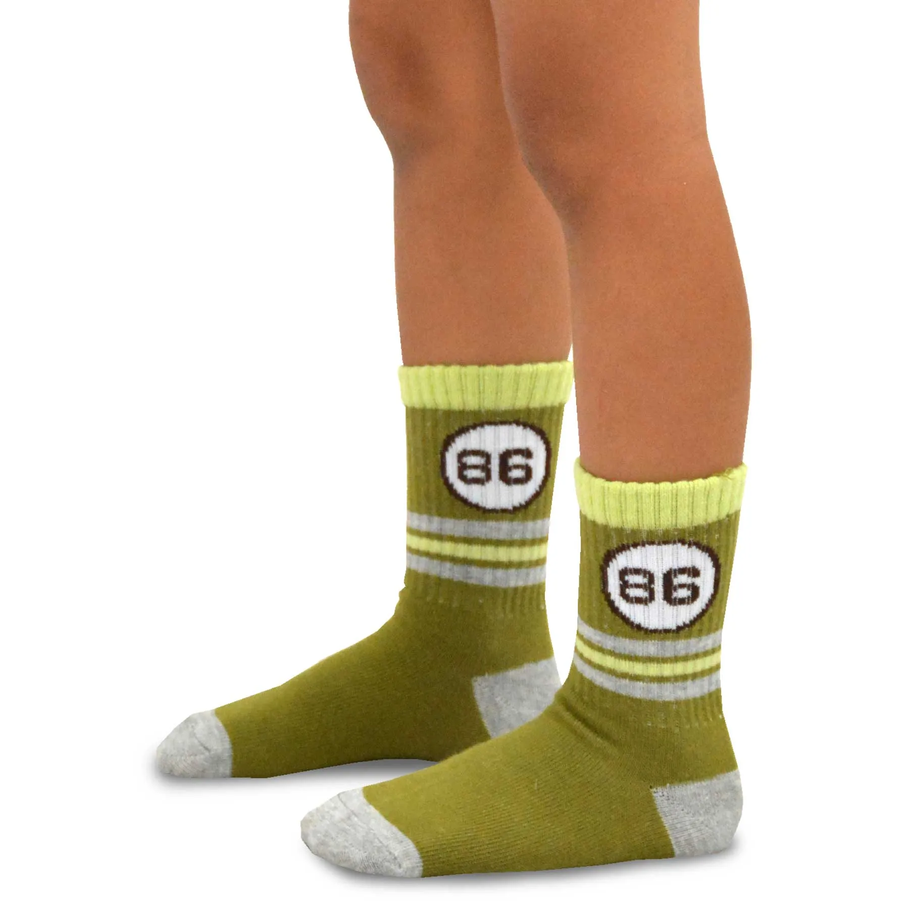 TeeHee Socks Kid's Casual Cotton Quarter Crew 86' Stripe 6-Pack (70928)