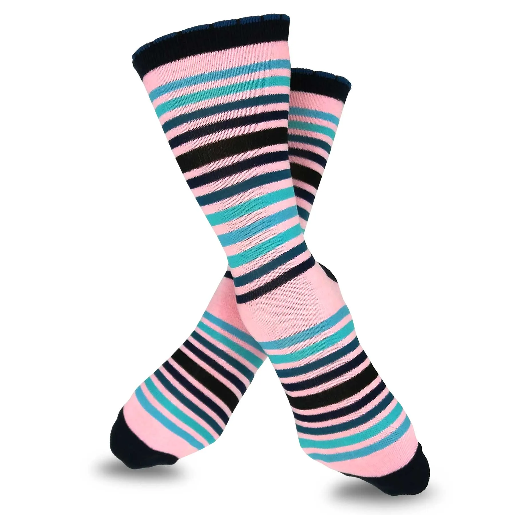 TeeHee Socks Women's Casual Polyester Crew Multi Scallop 6-Pack (11632)