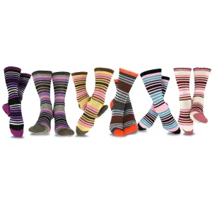 TeeHee Socks Women's Casual Polyester Crew Multi Scallop 6-Pack (11632)