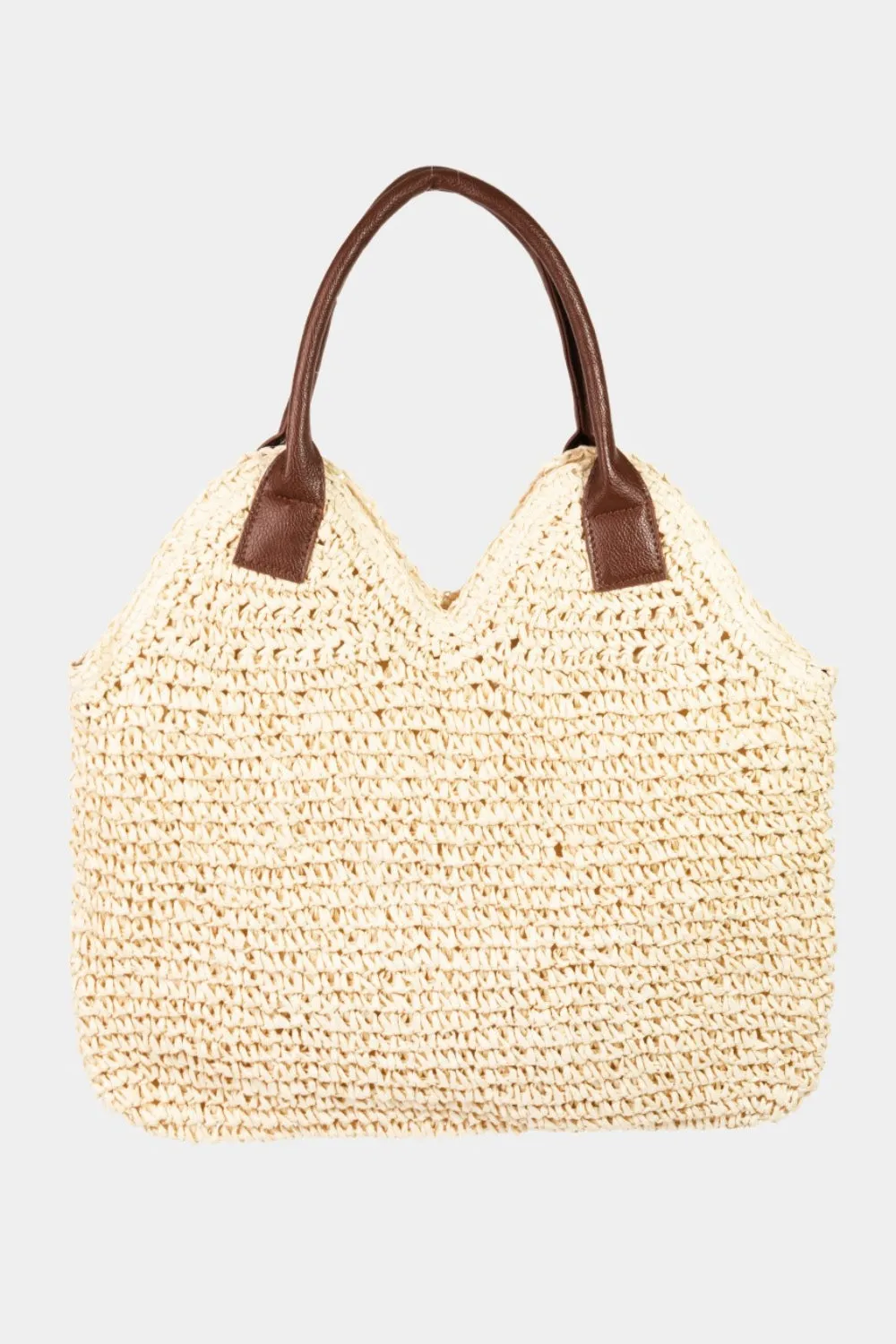 TEEK - Fame Straw Braided Faux Leather Strap Shoulder Bag