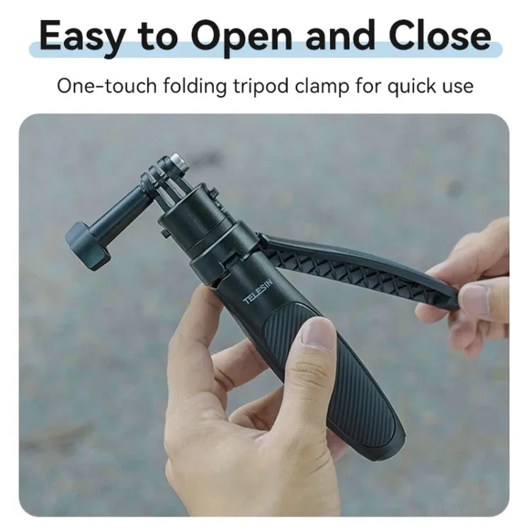 TELESIN Mini Selfie Stick Quick Release Tripod 15-40cm Adjustable Bracket For Sports Camera