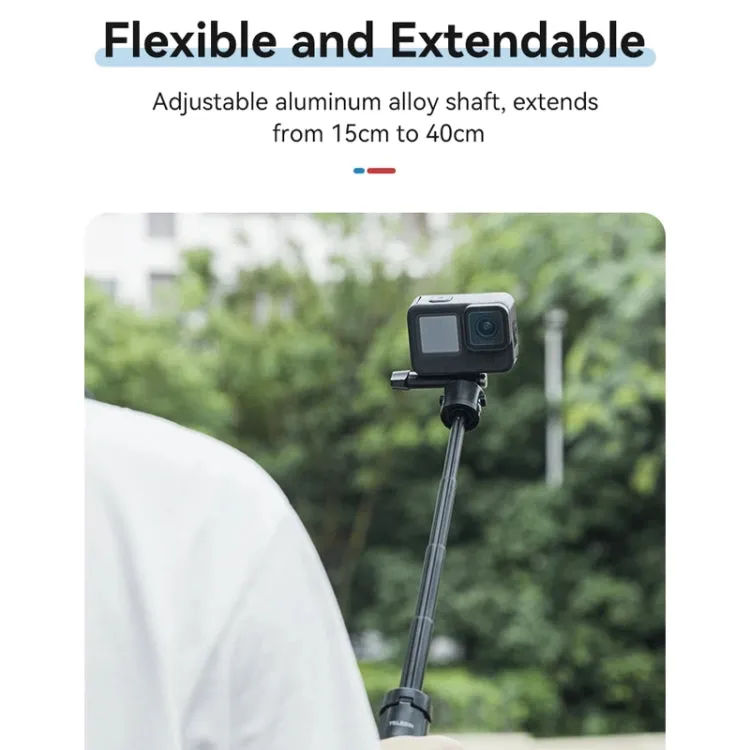 TELESIN Mini Selfie Stick Quick Release Tripod 15-40cm Adjustable Bracket For Sports Camera