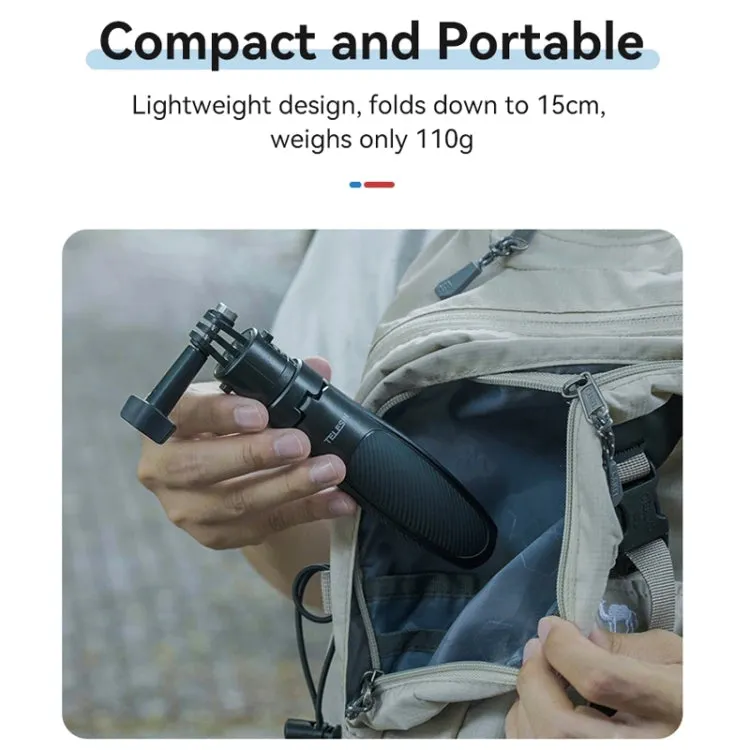 TELESIN Mini Selfie Stick Quick Release Tripod 15-40cm Adjustable Bracket For Sports Camera