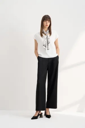 Tencel Satin Relaxed Straight Leg Pants