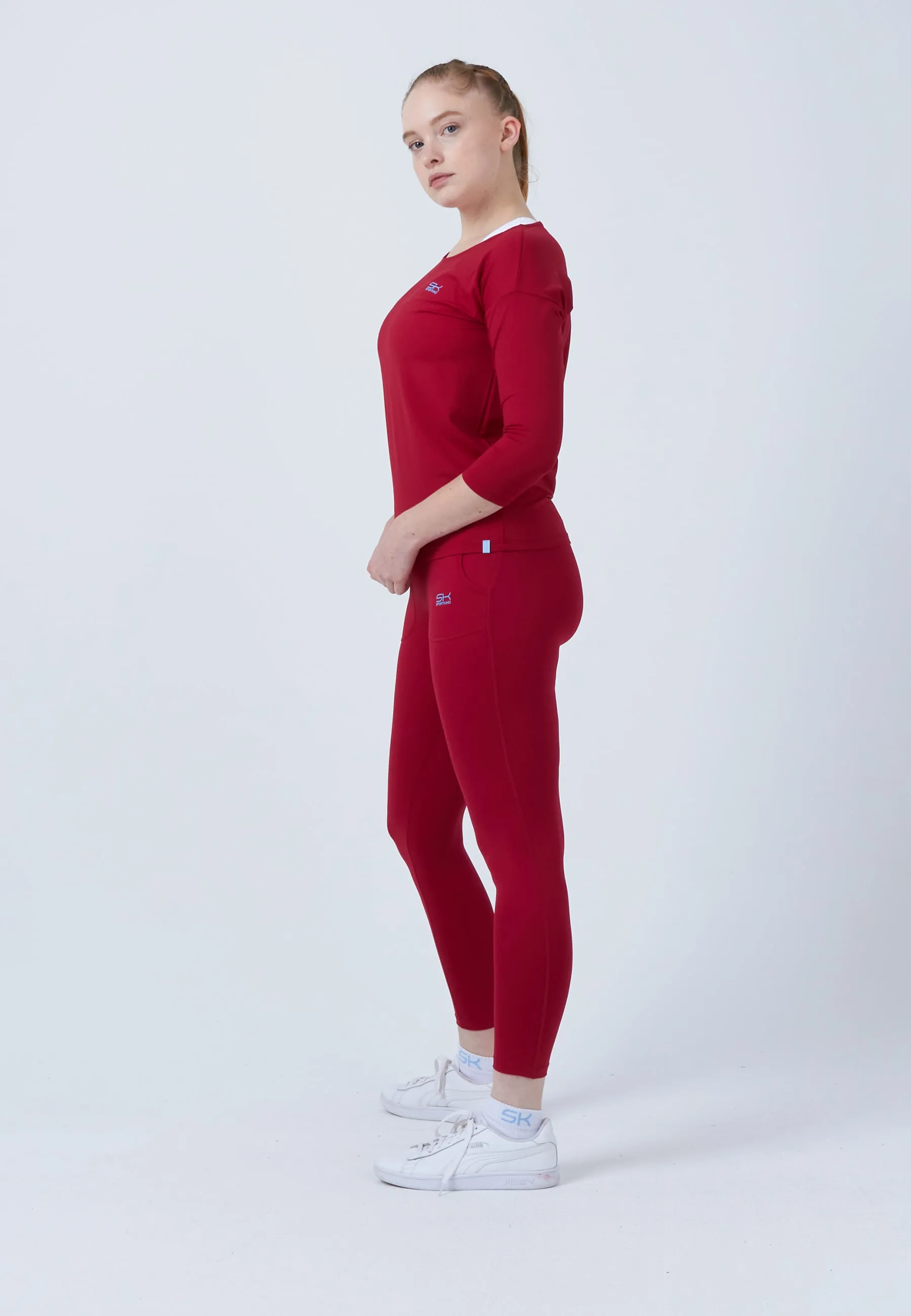 Tennis 3/4 Loose Fit Shirt, burgundy red