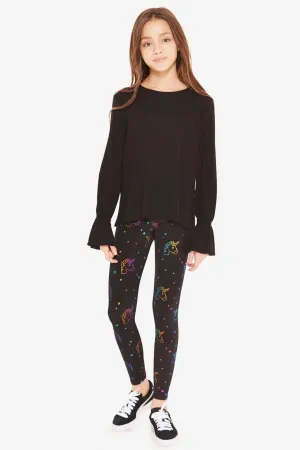 Terez Rainbow Unicorn Girls Leggings