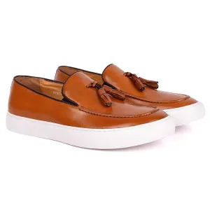 Terry Taylors Classic Tassel Designed Men's Sneaker Shoe- Brown