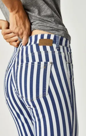 TESS SUPER SKINNY IN WHITE STRIPE DENIM