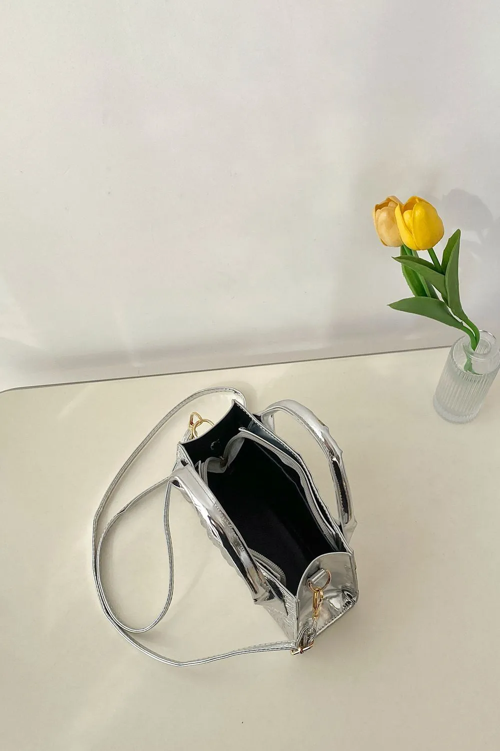 Textured Faux Leather Crossbody Bag