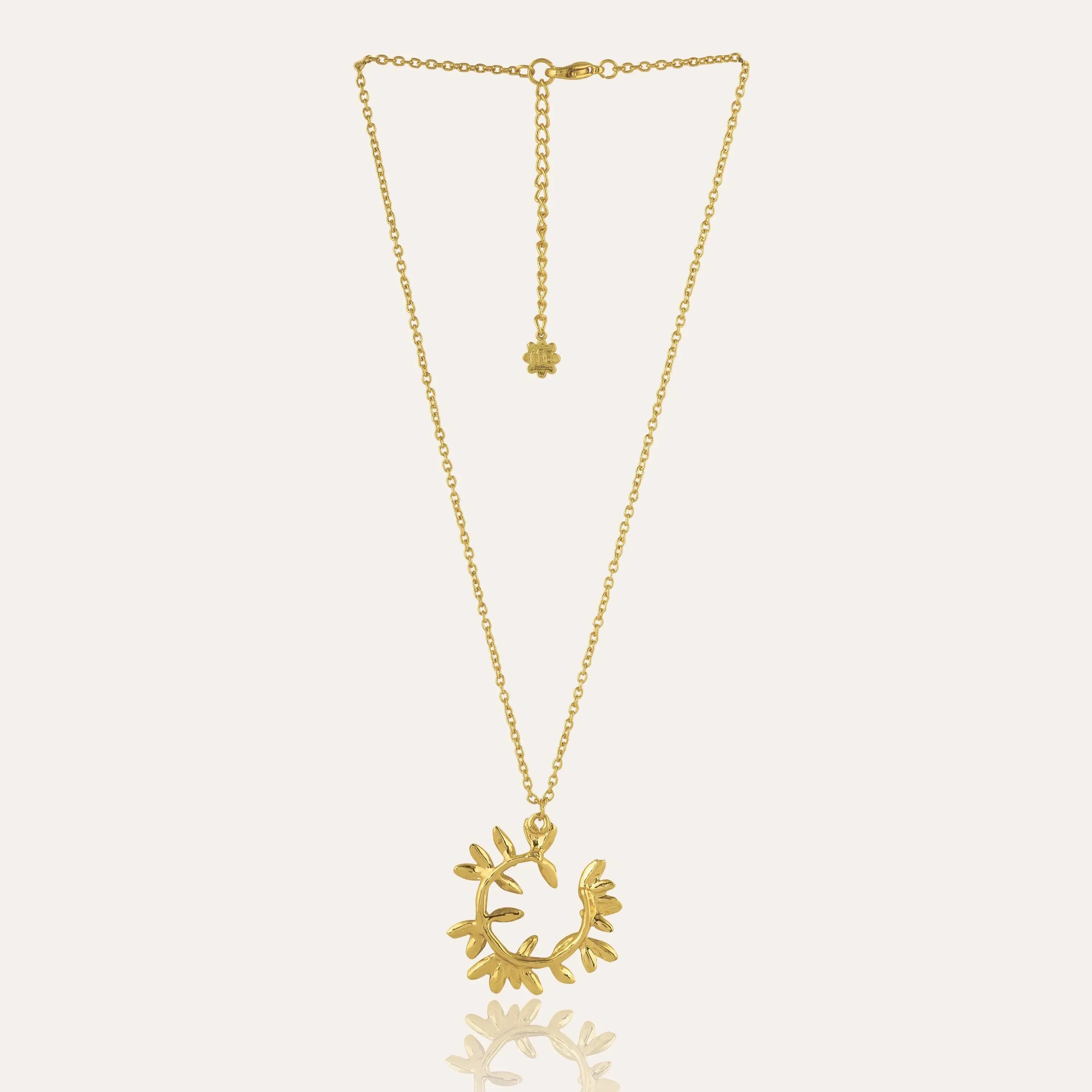 TFC Golden Leaves Gold Plated Pendant Necklace
