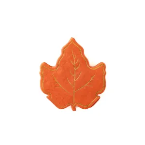 Thanksgiving Maple Leaf Cocktail Napkins, 5" x 5.5" Orange and Gold Foil Napkins, Part of the My Mind's Eye Harvest Collection