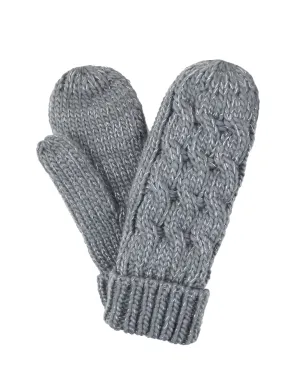 The Anka Lurex Mittens - Grey / Silver