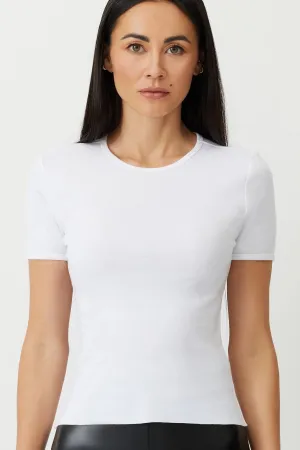 The Baiilie - White Organic Cotton Cap Sleeve Tee