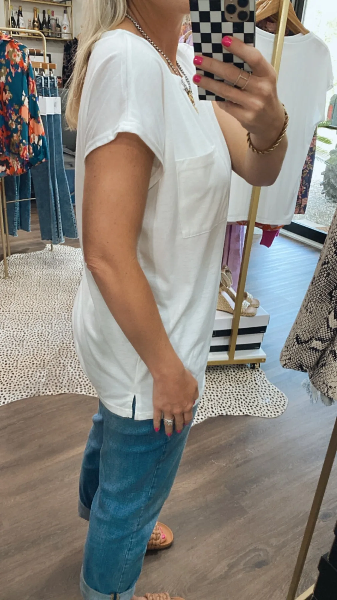 The Britt Basic Pocket Tee in White