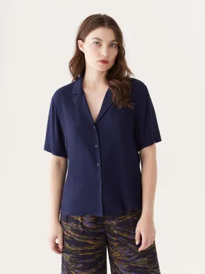 The Camp Collar Blouse in Night Sky Blue