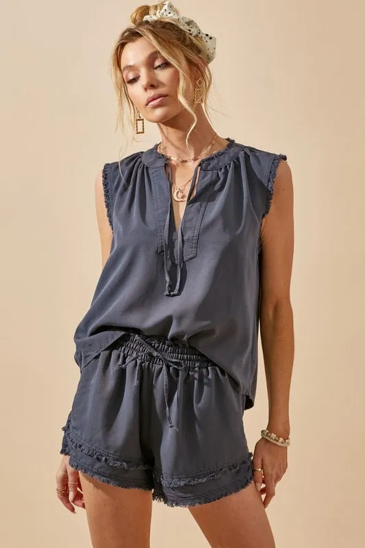 The Caroline Short Set in Charcoal