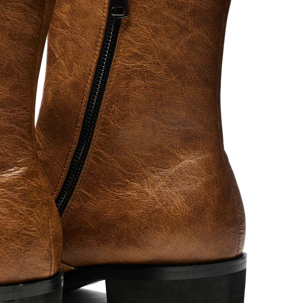 The Cavalry Men's Heeled Cowboy Boots - Brown Fade-Size 12-Clearance