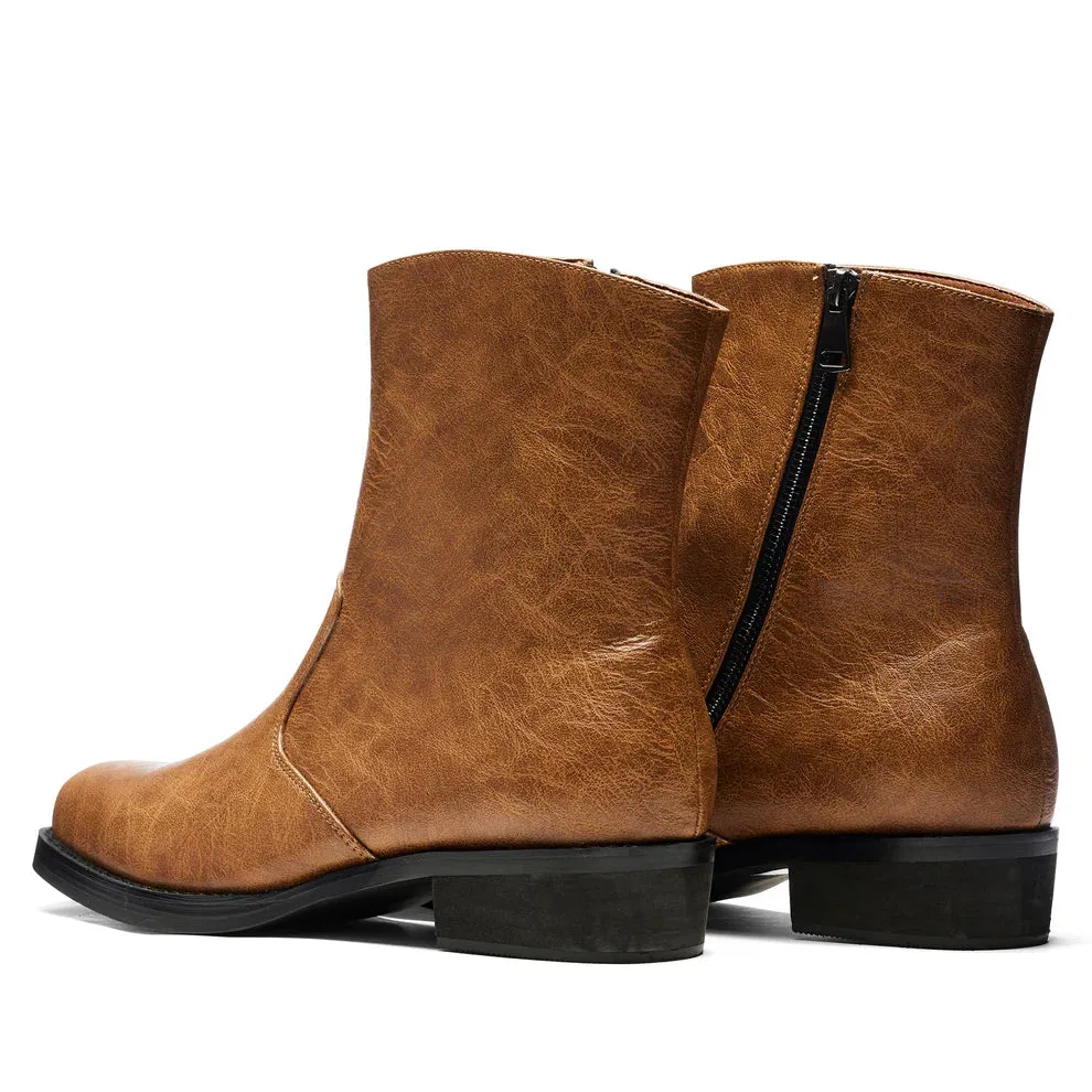 The Cavalry Men's Heeled Cowboy Boots - Brown Fade-Size 12-Clearance