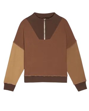 The Colorblock Trail Sweatshirt. -- Heritage Brown