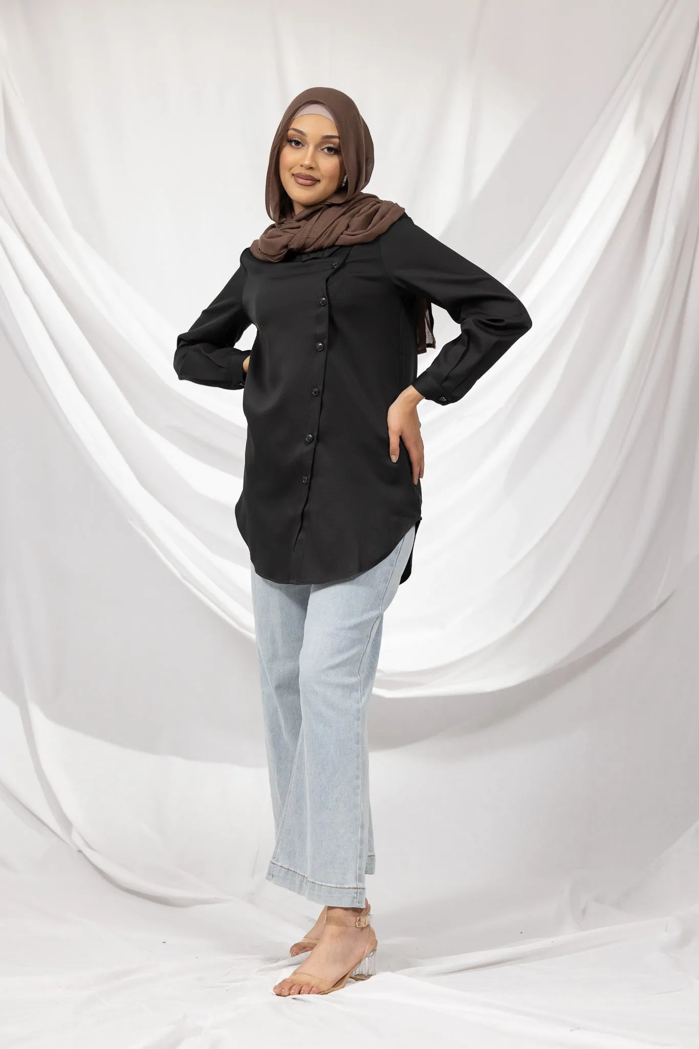 The Crescent Sabina Button Detail Shirt