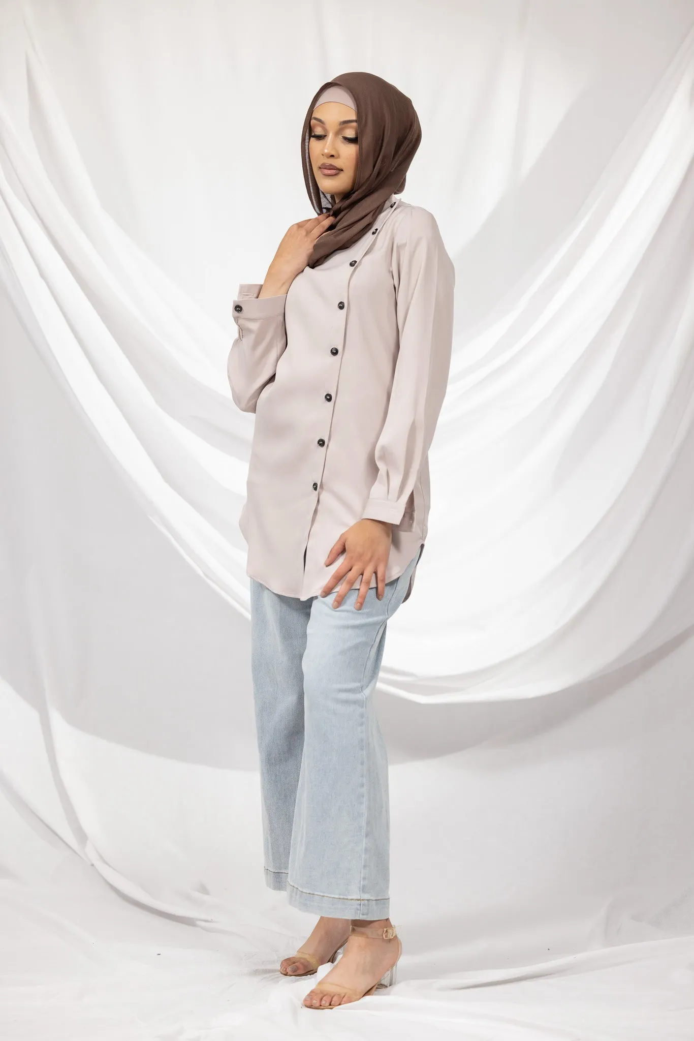 The Crescent Sabina Button Detail Shirt