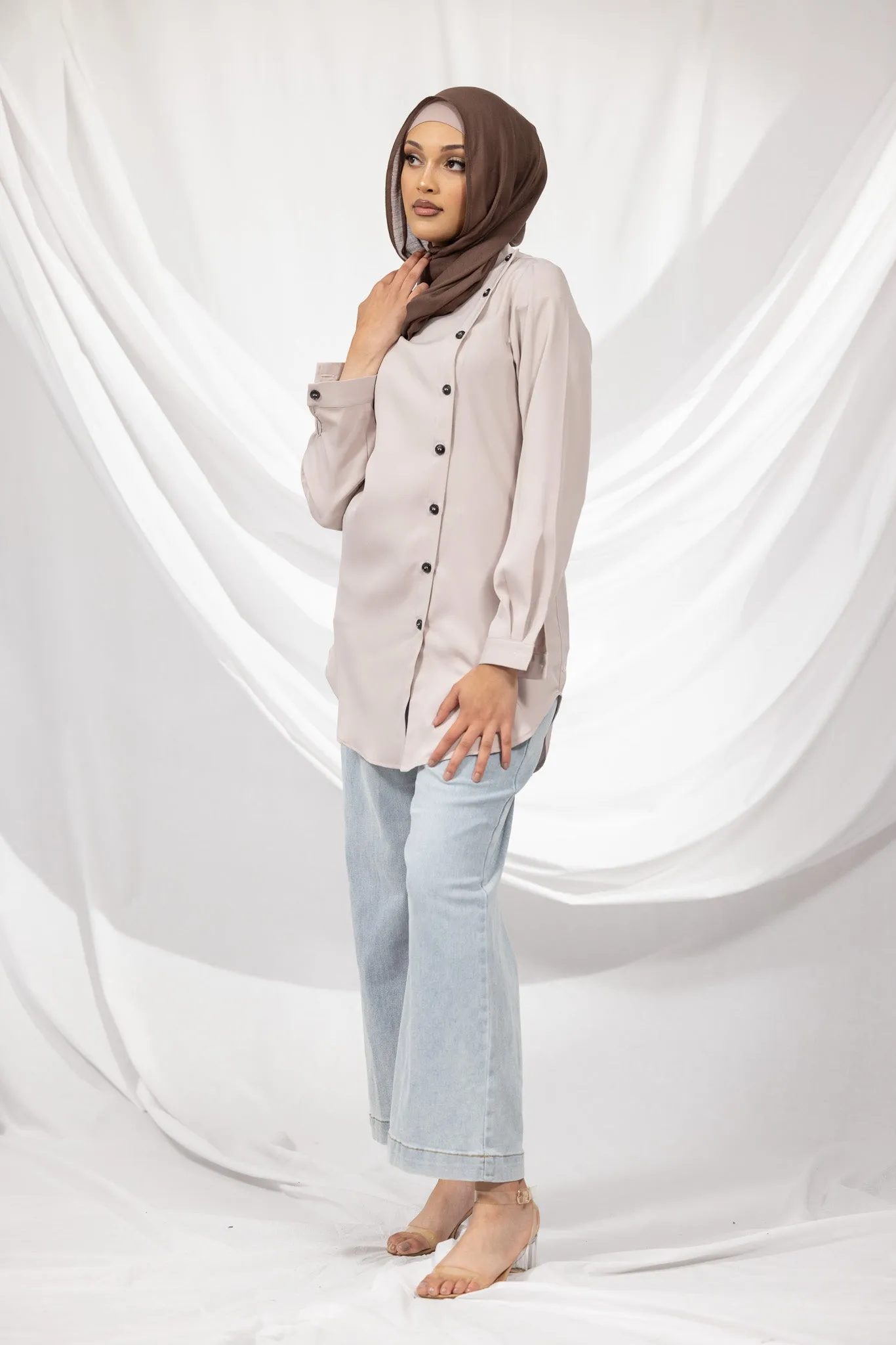 The Crescent Sabina Button Detail Shirt