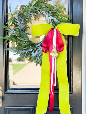 The Grinch Wreath With Bow