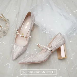 The Hiryu Wedding Bridal Champagne Gold/Silver Heels (Available in 3 Heights)